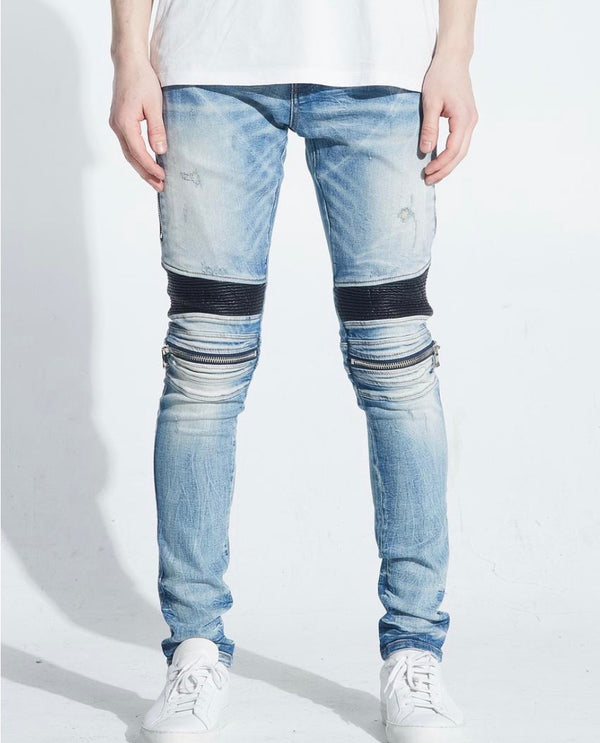 Embellish NYC Sunny Light Biker Denim