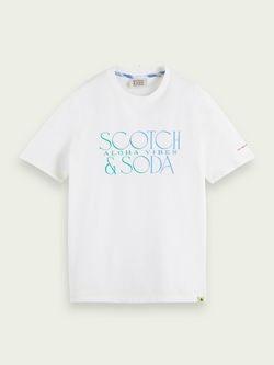 Scotch&Soda Logo Graphic Tee In White (166062)