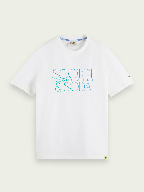 Scotch&Soda Logo Graphic Tee In White (166062)