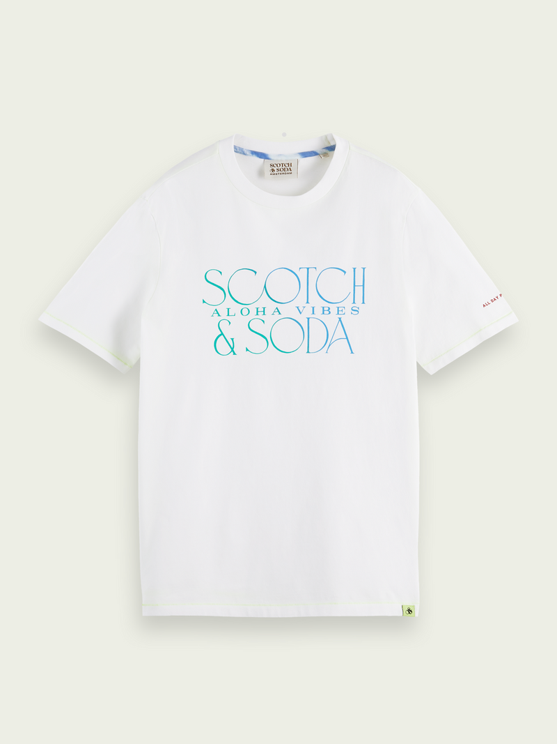 Scotch&Soda Logo Graphic Tee In White (166062)