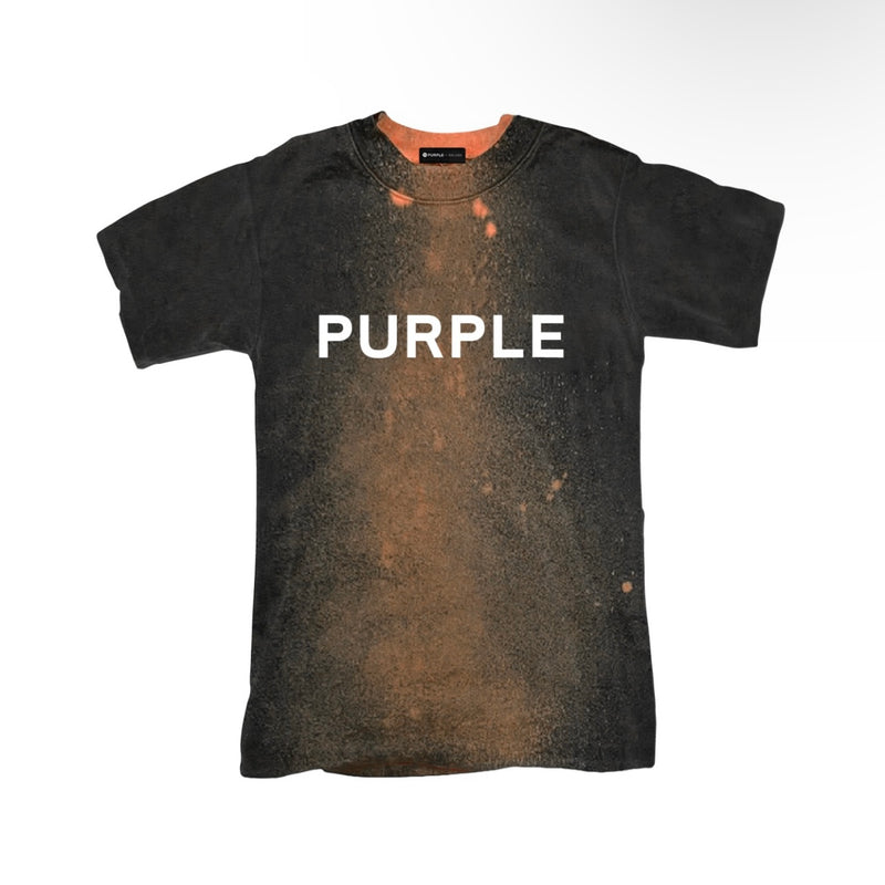 Purple Brand Textured Black Tie Dye S/S Tee