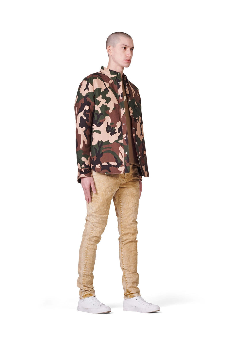 Purple Jeans Camo Twill Down Shirt