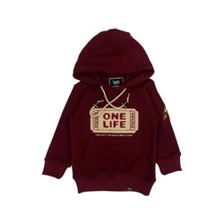 Kids One Life Hoodie (Burgundy)