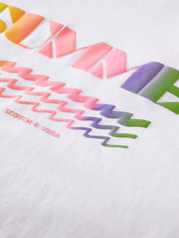 Scotch&Soda Gradient Graphic Tee In White (166069)