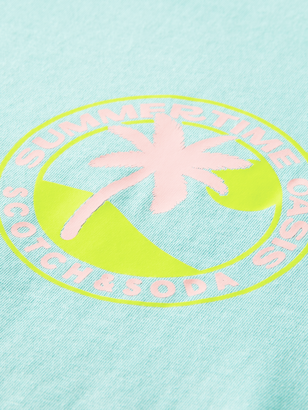 Scotch&Soda Graphic Jersey Tee In Seafoam (166062)