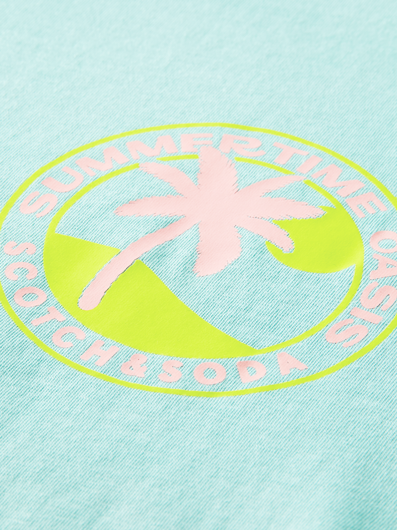 Scotch&Soda Graphic Jersey Tee In Seafoam (166062)