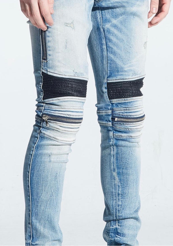 Embellish NYC Sunny Light Biker Denim