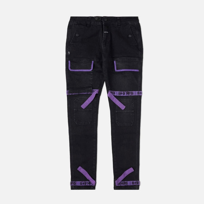 Eight & Nine Strapped Up Utility Denim (Black/Purple)