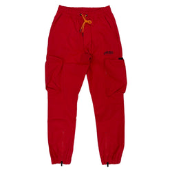 Alpha Style Yance Red Cargo Zip Joggers