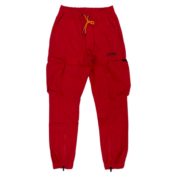 Alpha Style Yance Red Cargo Zip Joggers