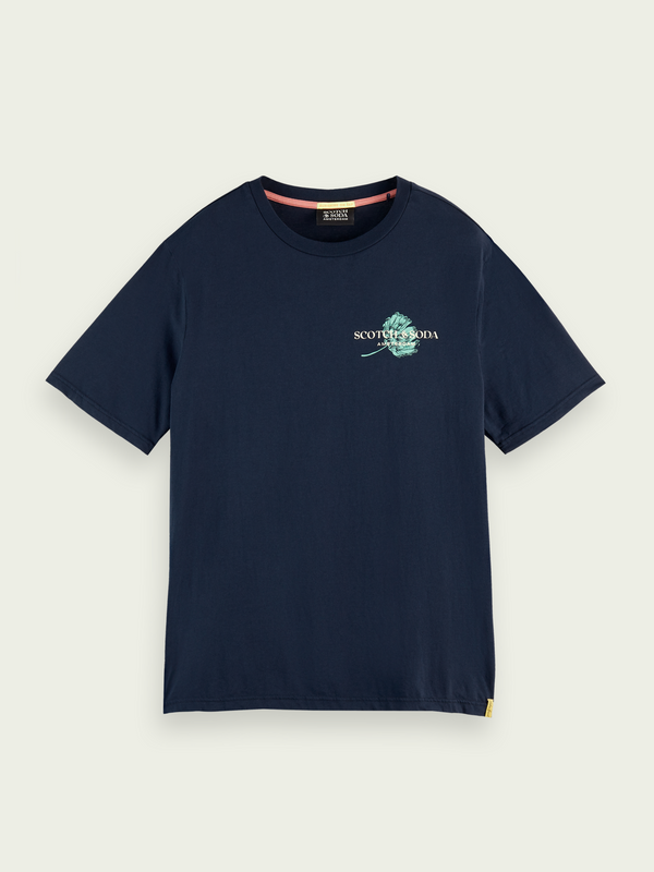 Scotch&Soda Organic Graphic Tee In Navy (166652)
