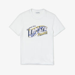 Lacoste Greet Graphic Tee (White/Blue)