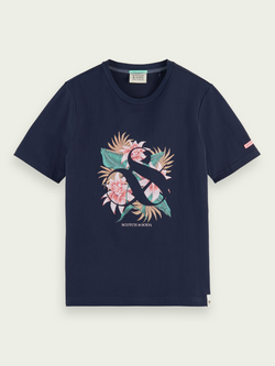 Scotch&Soda Graphic Logo Tee In Navy (168428)