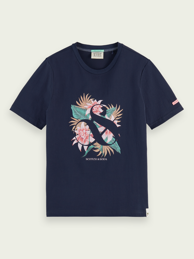 Scotch&Soda Graphic Logo Tee In Navy (168428)