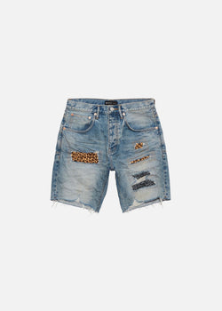 Purple Brand Indigo Animal Print Shorts