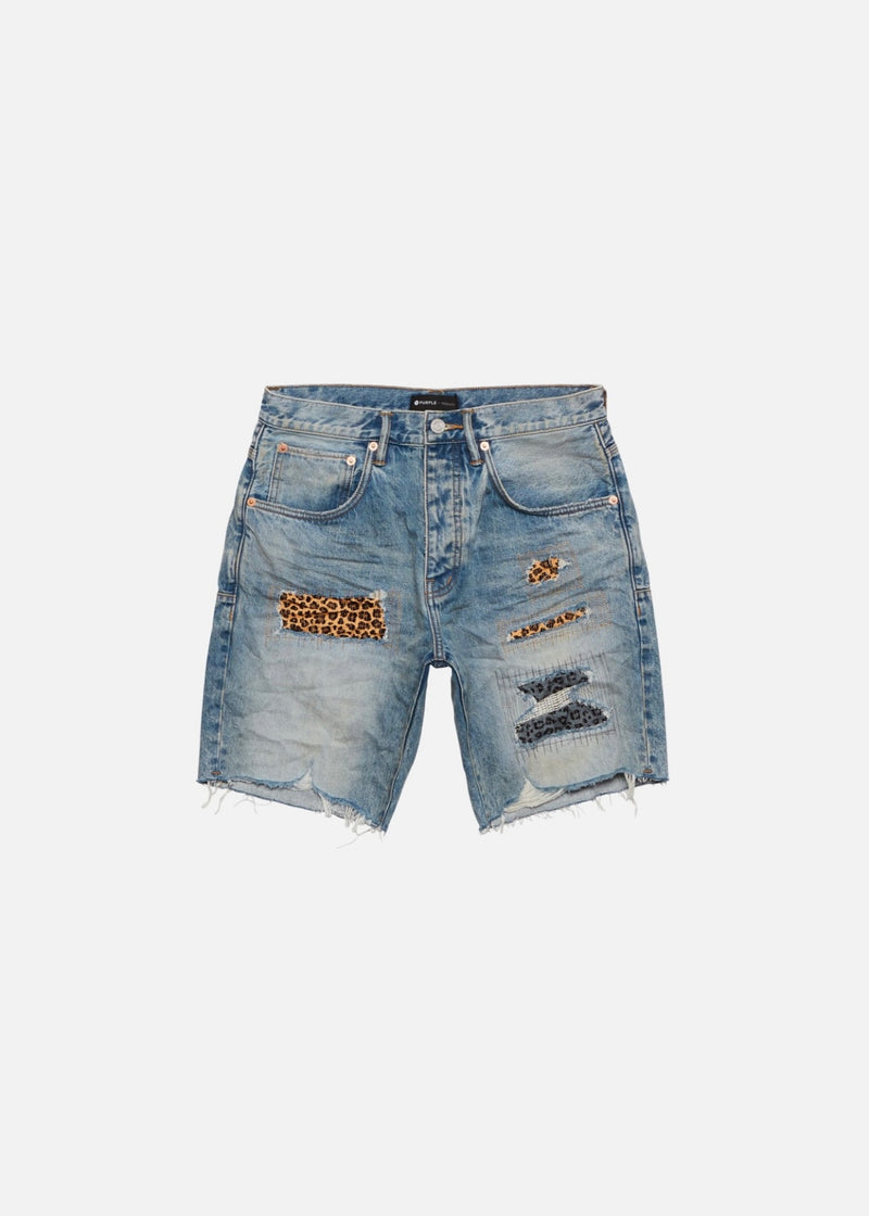 Purple Brand Indigo Animal Print Shorts
