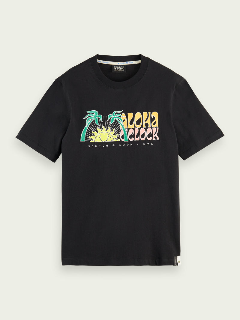 Scotch&Soda Aloha Clock Tee In Black (165926)