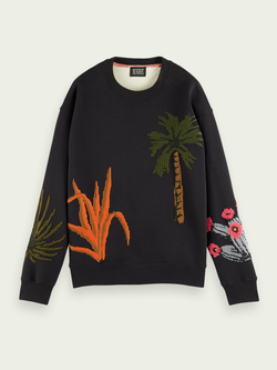 Scotch & Soda Embroidered Sweater In Navy (166538)