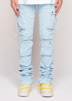 Pheelings “Never Look Back” Sky Blue Cargo Flare Jeans