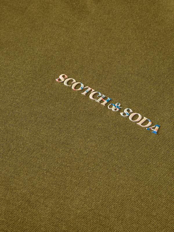 Scotch&Soda Cotton Logo Tee In Olive (166064)