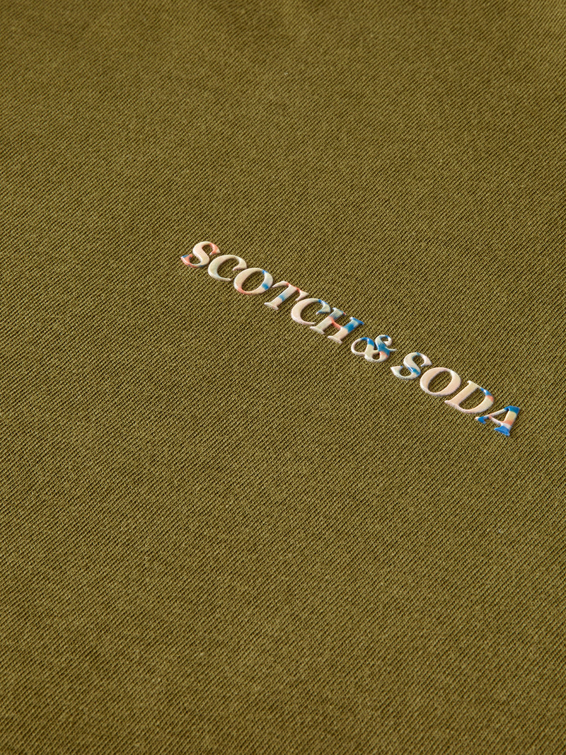 Scotch&Soda Cotton Logo Tee In Olive (166064)