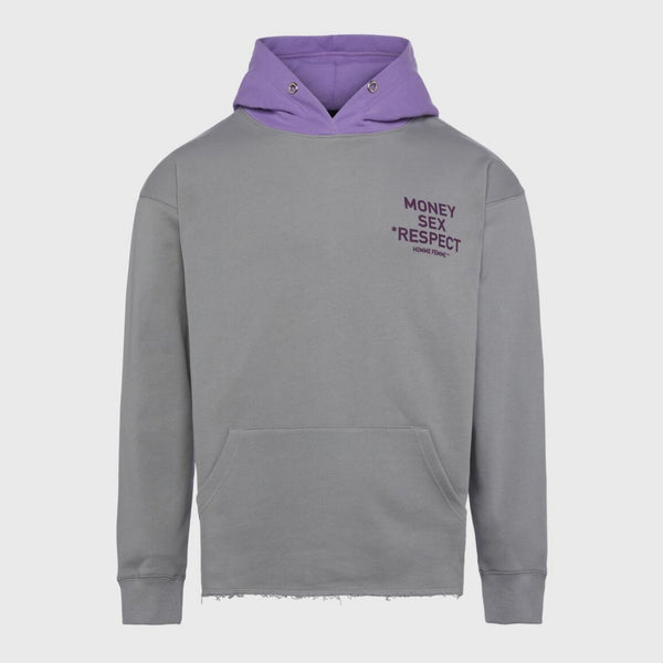 Homme Femme Respect Grey/Purple Hoodie