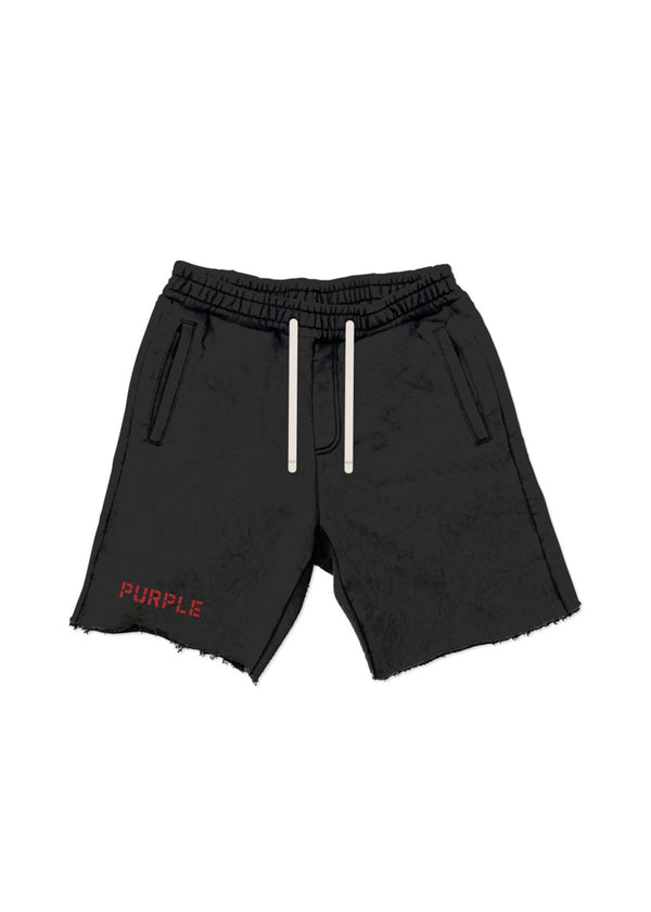 Purple Brand French Terry Dark Grey Red Stencil Shorts