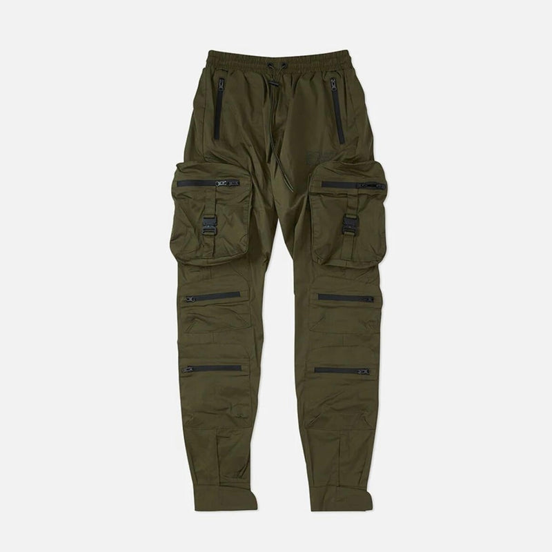 Eight & Nine Combat Nylon Olive Joggers