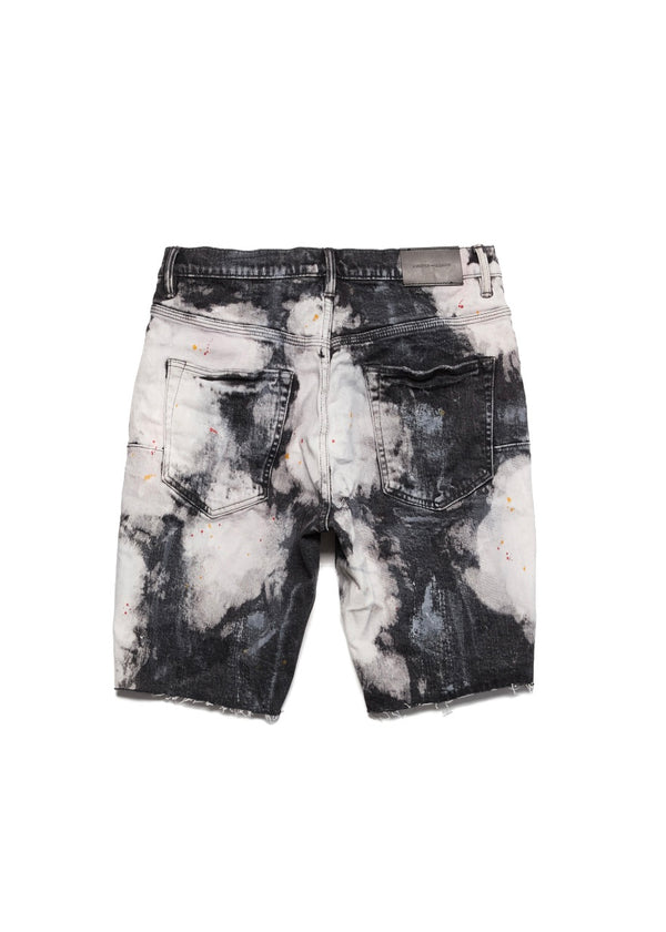 Purple Brand Black Bleached Out Splatter Shorts