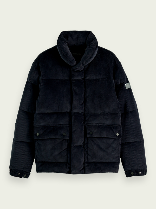 Scotch & Soda Navy Corduroy Puffer Jacket (163253)