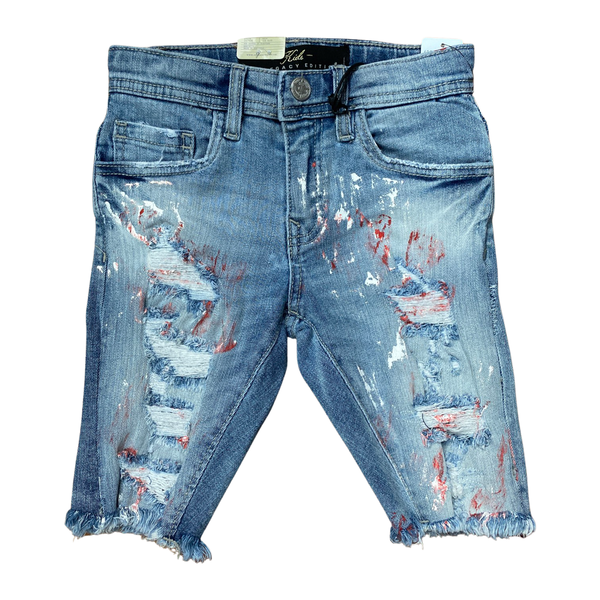 JC Kids Ice Blue Red Shorts