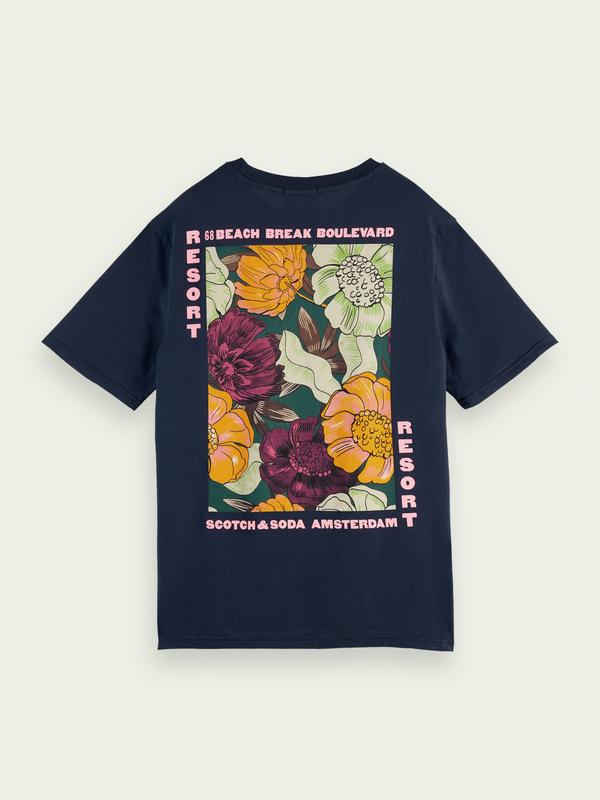 Scotch&Soda Organic Graphic Tee In Navy (166652)