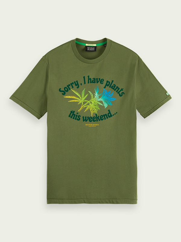 Scotch & Soda Plants Tee In Army (169209)