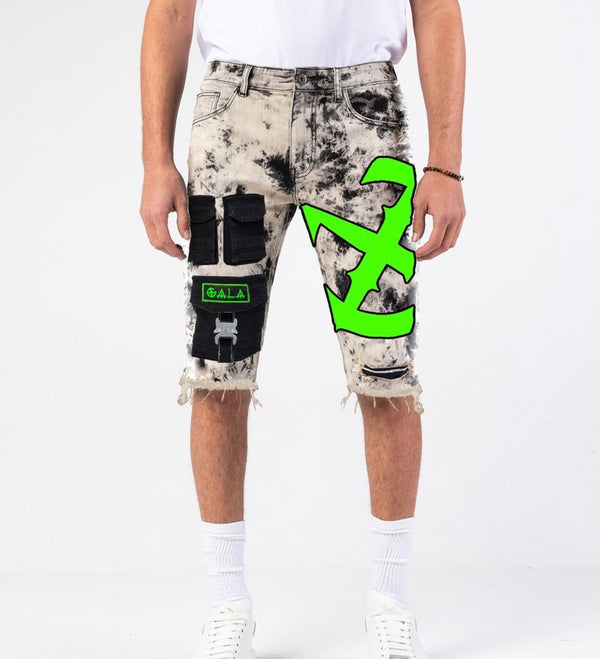 Gala Acid Green Impact Denim Shorts
