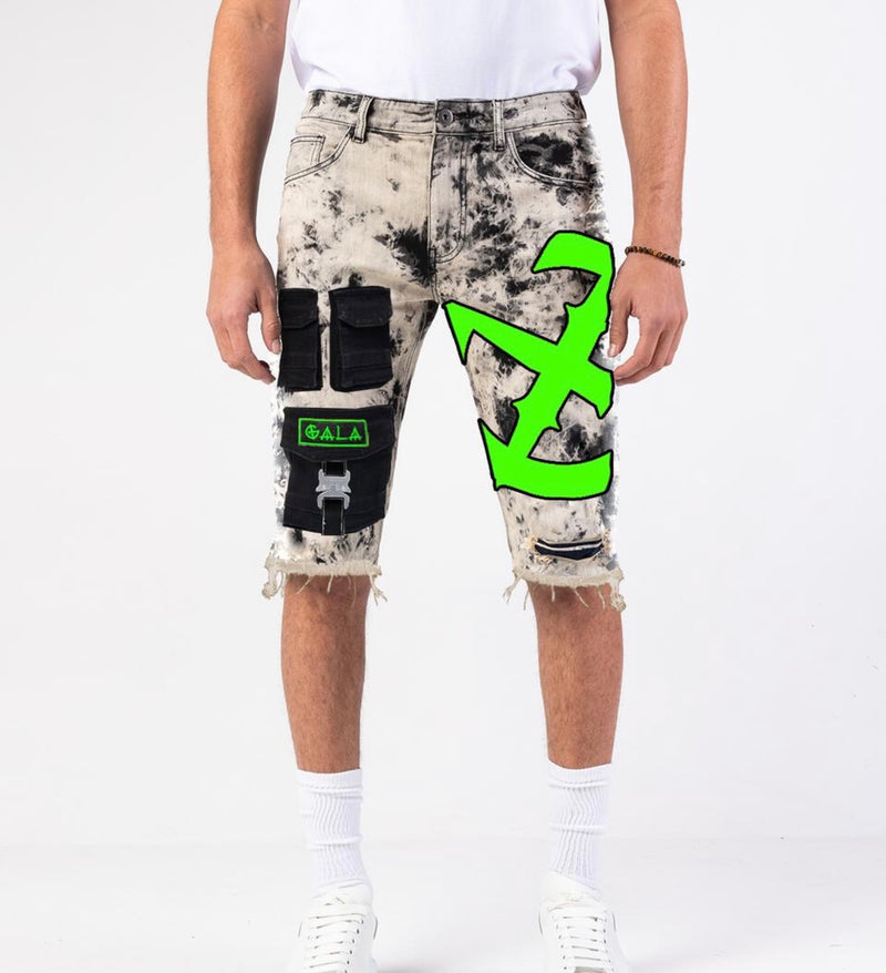 Gala Acid Green Impact Denim Shorts