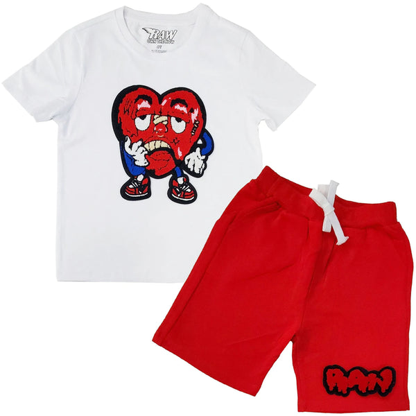 Kids Raw Heart Drip Short Set