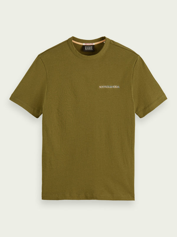 Scotch&Soda Cotton Logo Tee In Olive (166064)
