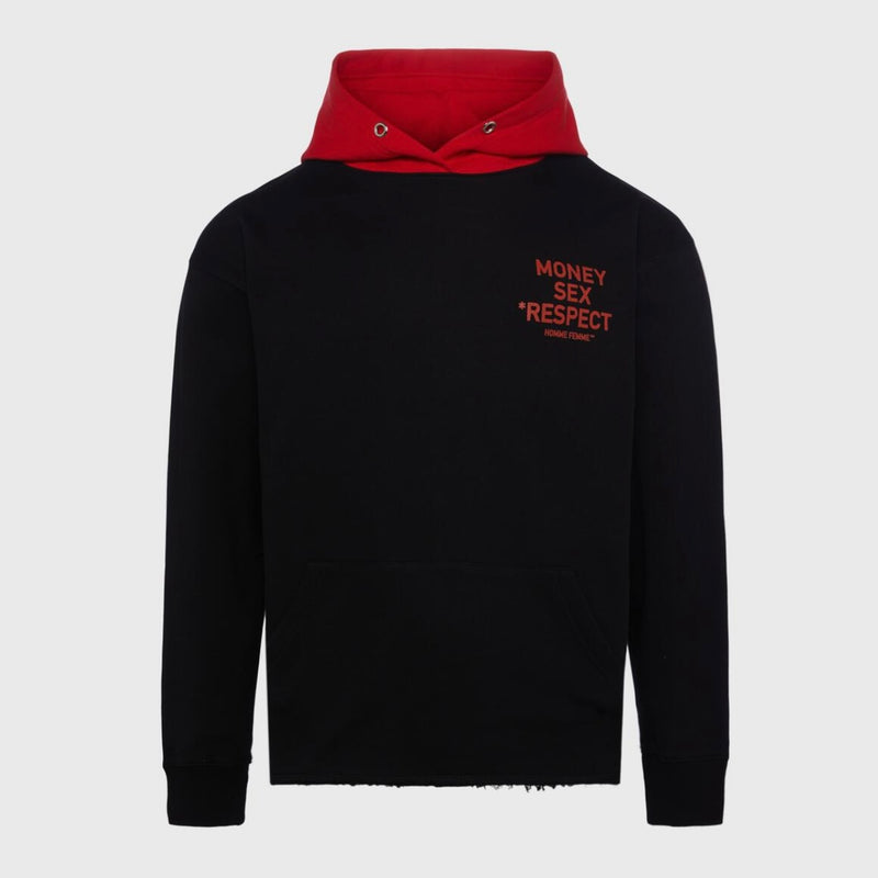 Homme Femme Respect Black/Red Hoodie