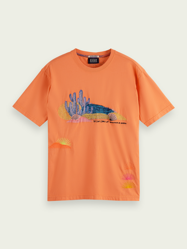 Scotch&Soda Abel Macias Tee In Coral (165900)