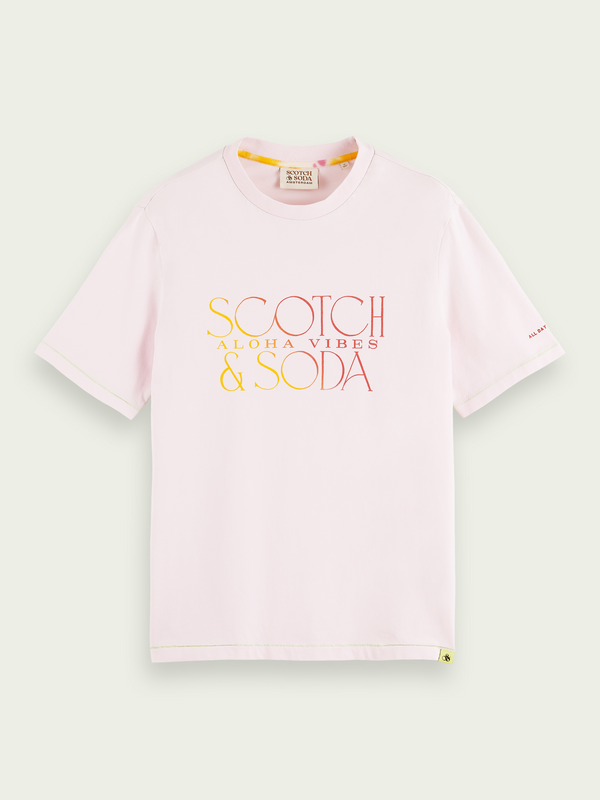 Scotch&Soda Graphic Logo Jersey Tee In Pink (166062)