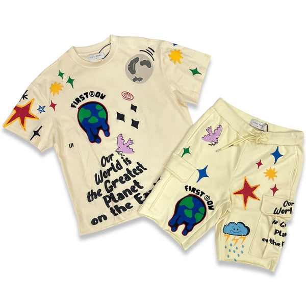 First Row Planet Earth Short Set (Beige)