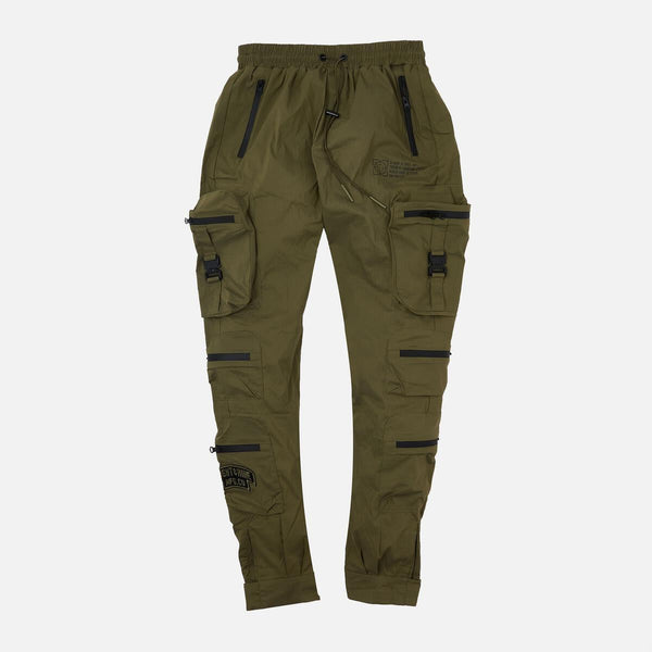 Eight & Nine Combat Nylon Olive Joggers