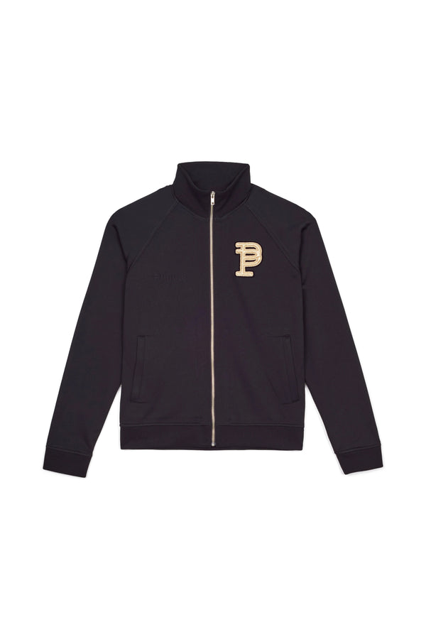 Purple Brand Black Raglan Patch Track Jacket