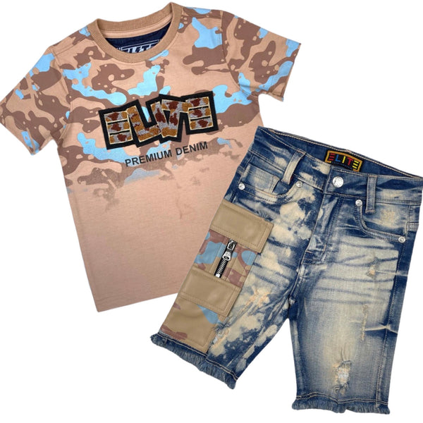 Elite Kids Desert Camo Short Set
