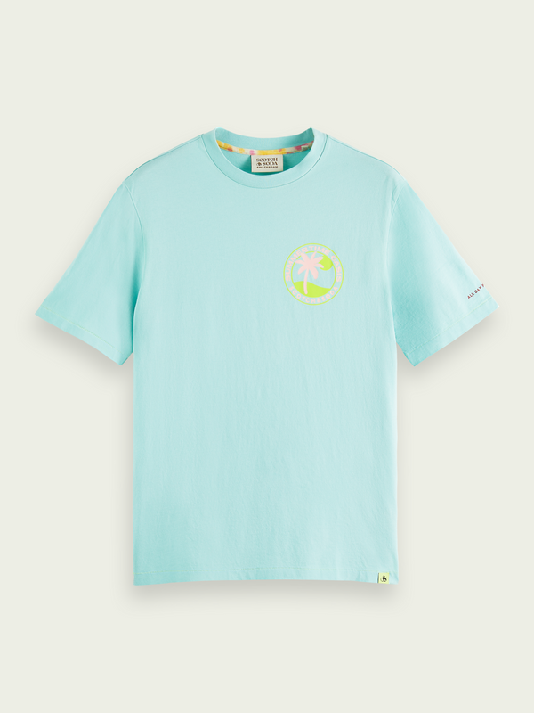 Scotch&Soda Graphic Jersey Tee In Seafoam (166062)