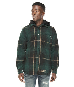 Cult Of Individuality Plaid Shirt/Jacket Forest Green